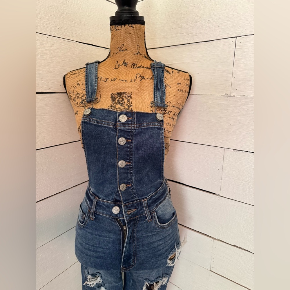 Blue Denim Women's Overalls - Picture 3 of 5